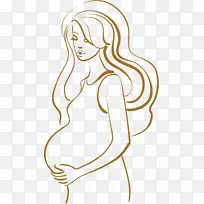 孕妇卡通插图-孕妇