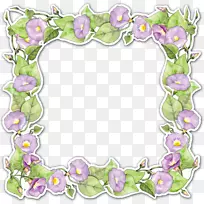 紫色花卉设计画框-紫色喇叭