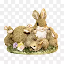 复活节兔子摄影-复古陶瓷兔