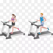 健身中心健身机跑步机跑步机运动男女