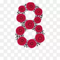 3月8日妇女-数8