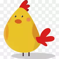 鸡土坯插画-农村可爱的小公鸡