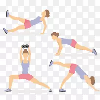 伸展身体运动-不同运动项目的妇女