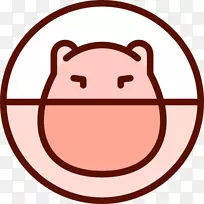 可伸缩图形图标查找器图标-粉红色河马