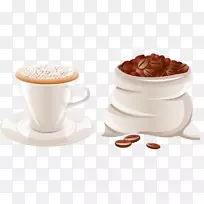 速溶咖啡卡布奇诺浓缩咖啡-咖啡和咖啡豆