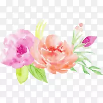 水彩画花束插图.玫瑰花束装饰图案