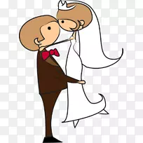 婚礼邀请结婚订婚浪漫-男女结婚的刷子线
