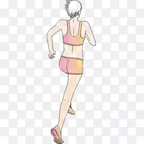 女性卡通插画-奔跑中的女性