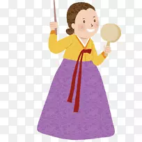 绘画卡通女性-少数民族妇女