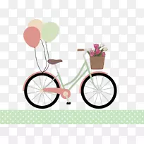 自行车气球贺卡夹艺术-温暖的自行车