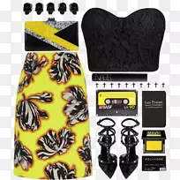 品牌黄色紧凑型盒式录音带-女性休闲时尚