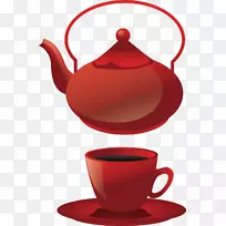茶壶咖啡杯茶杯漆红茶杯