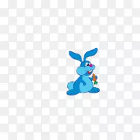 兔子信语词汇游戏-蓝色兔子胡萝卜