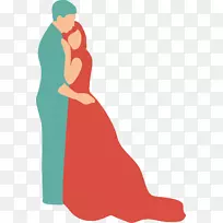 爱的拥抱，情侣的问候，亲吻-拥抱温暖的男人和女人。
