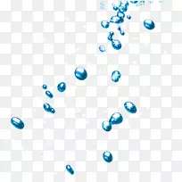 浅蓝色水滴漂浮元素