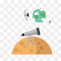 望远镜天文剪贴画.月球空间插图