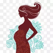 孕妇招贴画-孕妇插画