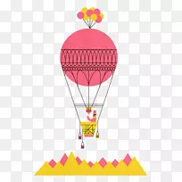 热气球飞行图.卡通热气球