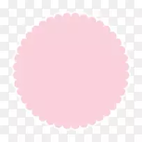 圆形图案-粉红色单花形边框