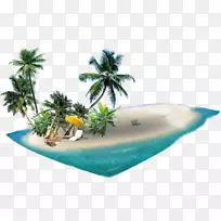 珠海海口山东航空-沙滩椰子树