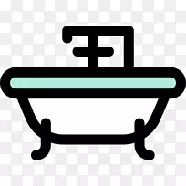 浴缸可伸缩图形图标-浴缸