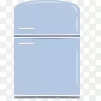纸面角字体-创意手绘蓝色冰箱