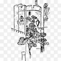 城堡塔剪贴画.中世纪城堡