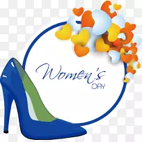 鞋国际妇女节妇女剪贴画-妇女节元素
