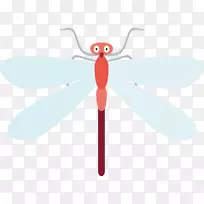 昆虫文字翅膀插图-卡通蜻蜓