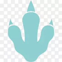 恐龙脚印保留剪辑艺术-蓝色恐龙脚印