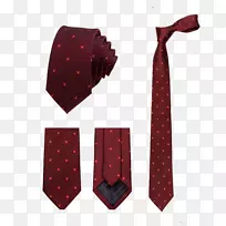 领结红圆点正式服饰-男士节日红色领带