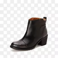 靴牛皮下载-简单的黑色第一层牛皮轮女靴
