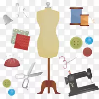 萨托里亚服装裁缝机.手绘服装剪刀缝纫机