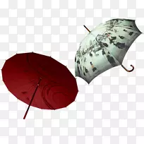 雨伞图标-红色和白色图案的雨伞创意自由拉。