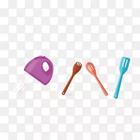 勺子厨房餐具工具叉彩色餐具厨房工具