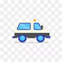 卡通消防车-警车