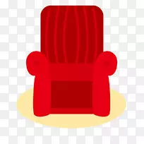 文字椅红色插图-红色扶手椅