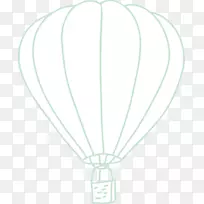热气球绿色线绘制热气球
