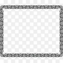 黑白棋盘正方形区域-雏菊装饰花边