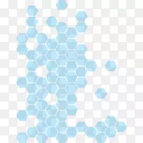 蓝色蜂窝六角形技术蜂窝图案