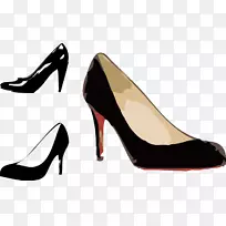 鞋高跟鞋运动鞋夹艺术黑色高跟鞋
