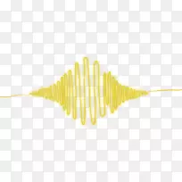 文字图形设计插图.黄色声波曲线PNG图像