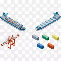 多式联运集装箱船舶港口货轮起重机装运港口集装箱