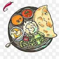 印度菜(印度菜)-美味的泰国咖喱烹饪插图材料