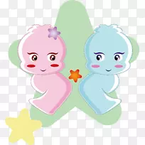 儿童卡通剪贴画-双子座