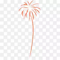 树木插画-节日烟花爆竹