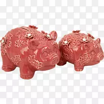 家猪储蓄罐-棕色猪储蓄罐