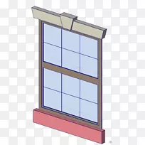 窗框窗正面玻璃窗彩绘模型