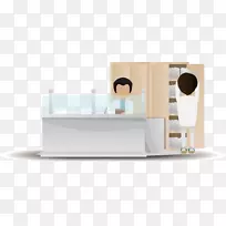 卡通插图-一位在工作的男医生