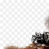 儿童壁纸-老式街道自行车背景资料图片